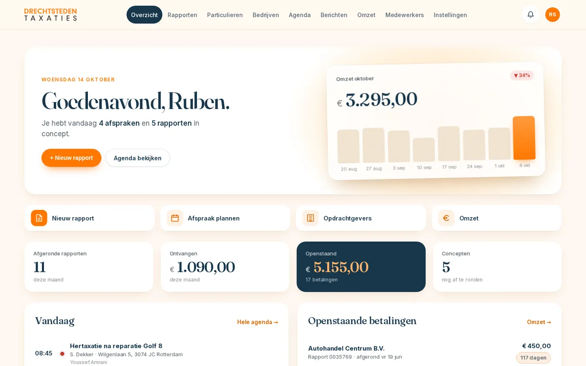 Dashboard van Drechtsteden Taxaties