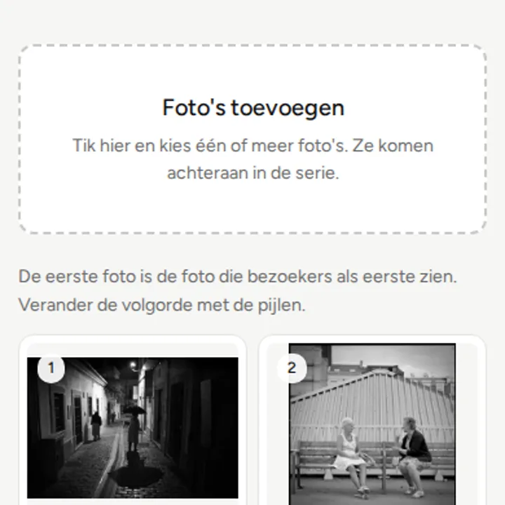 Foto’s toevoegen aan een serie