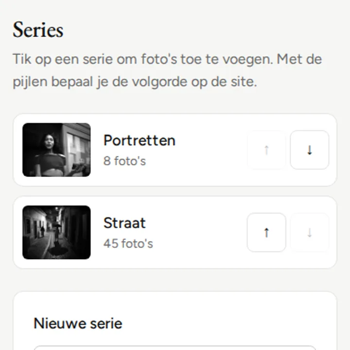 Series beheren bij Pelle Amsterdam